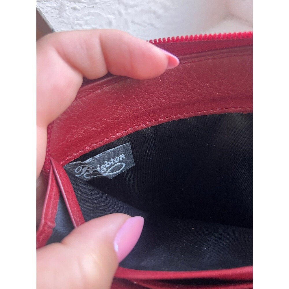 Brighton Large Leather All Around Zip Wallet in Lipstick Red - Picture 7 of 12